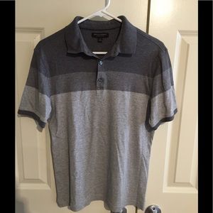 Grey striped Banana Republic polo